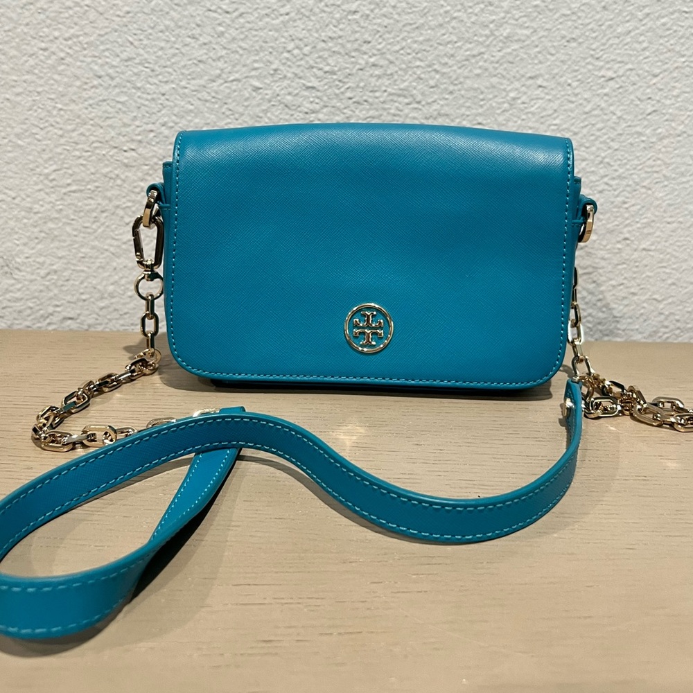 Tory Burch Robinson Chain Mini Crossbody Electric Eel